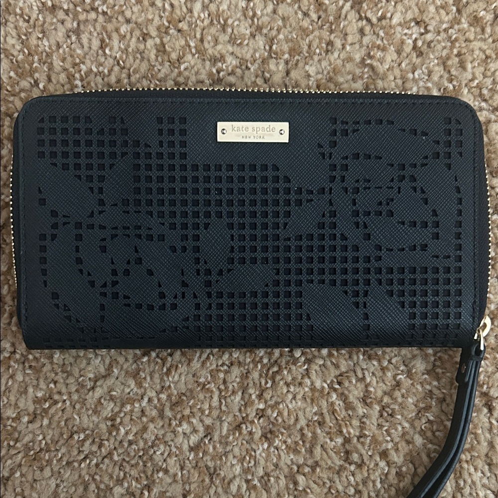 Kate Spade Black Floral Wallet